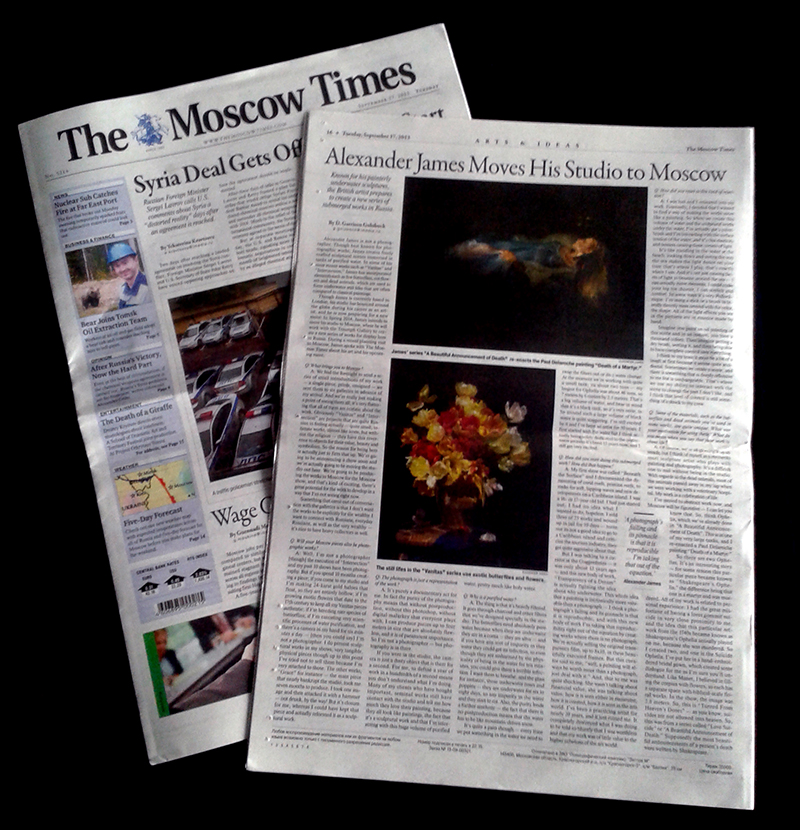Talking to the Moscow Times Arts Editor about the importance of relocating my artists to Russia