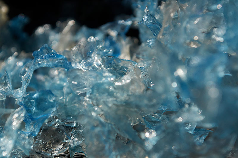 shredded pet flakes look like icebergs