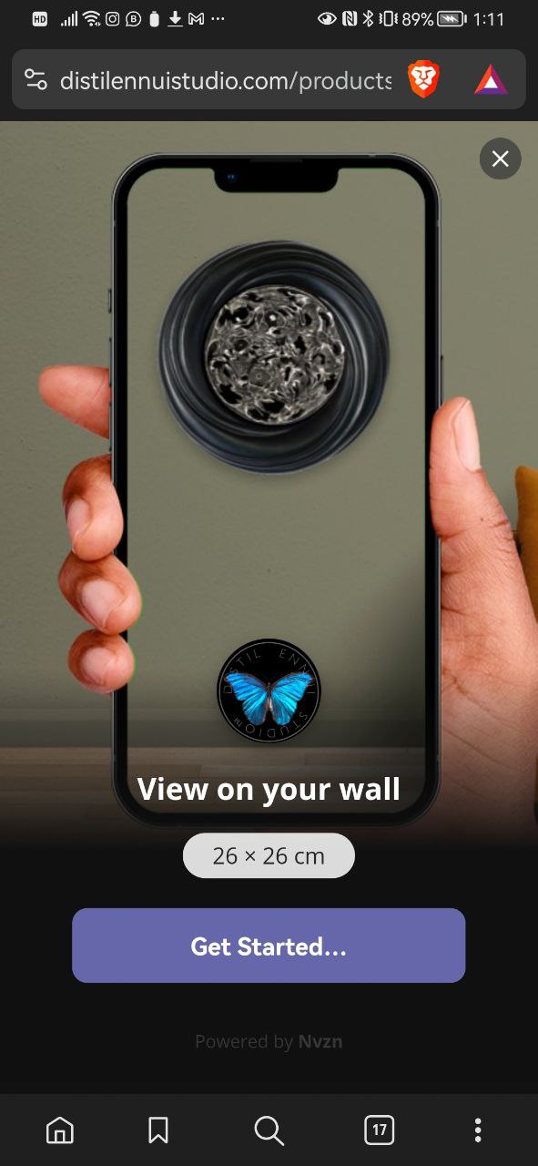 the on phone camera view enabled by East ARt Augmented Reality