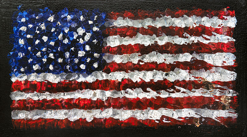 American flag vanitas painting
