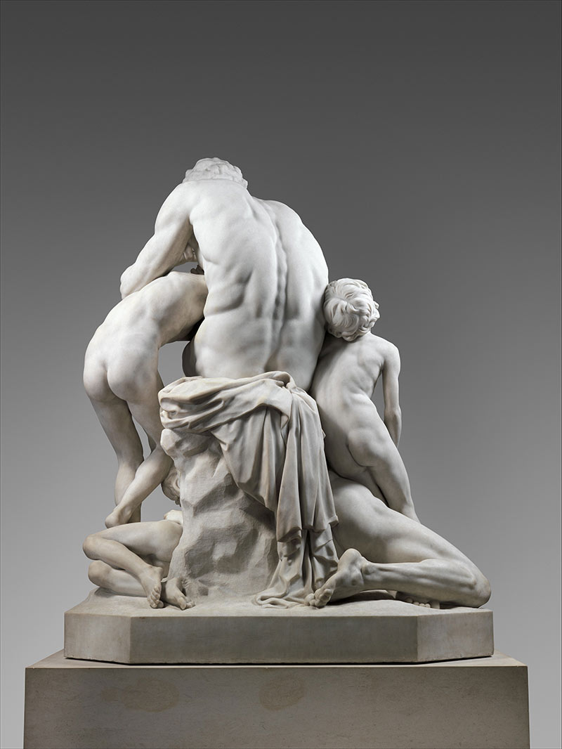 A re-interpretation of the original sculpture in white Carrara marble by Jean-Baptiste Carpeaux dated 1865–67