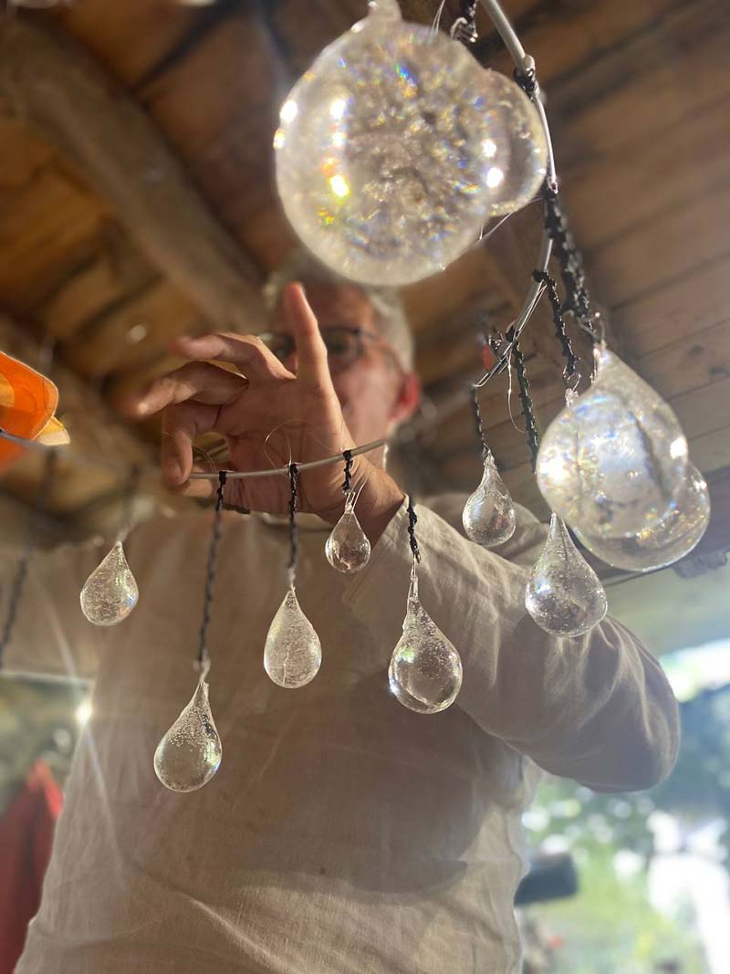water droplet chandelier design led inside the droplets