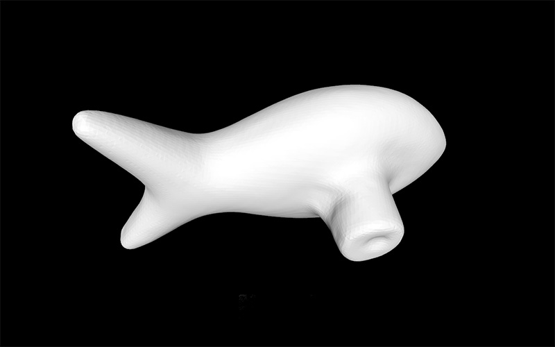 fish shaped door handle 3d scan