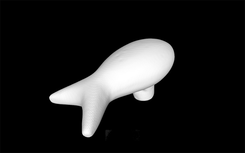 fish shaped door handle 3d scan