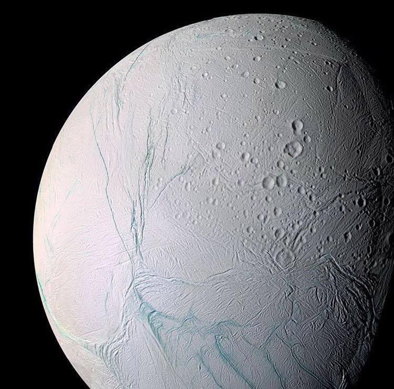 the ice planet as seens from Cassini