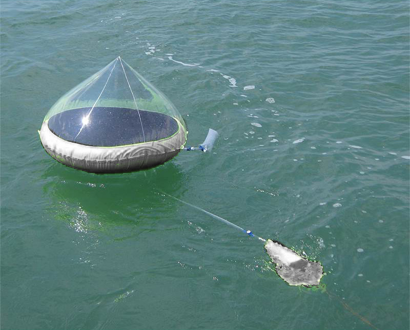 solar still towed behind sea kayak
