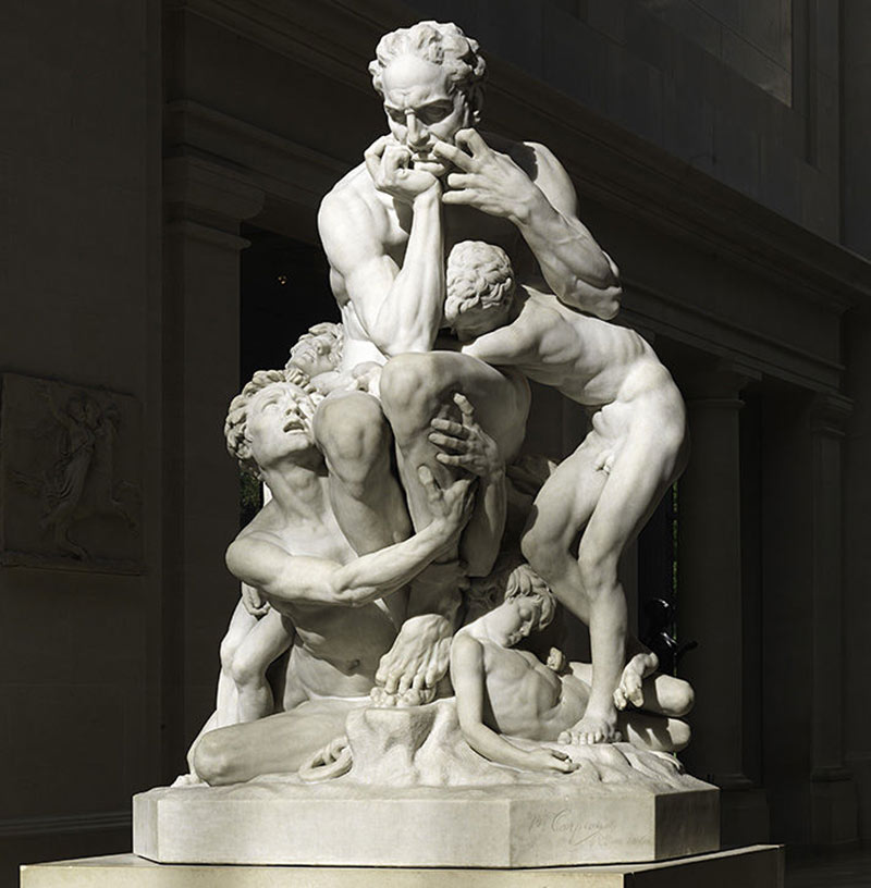A re-interpretation of the original sculpture in white Carrara marble by Jean-Baptiste Carpeaux dated 1865–67