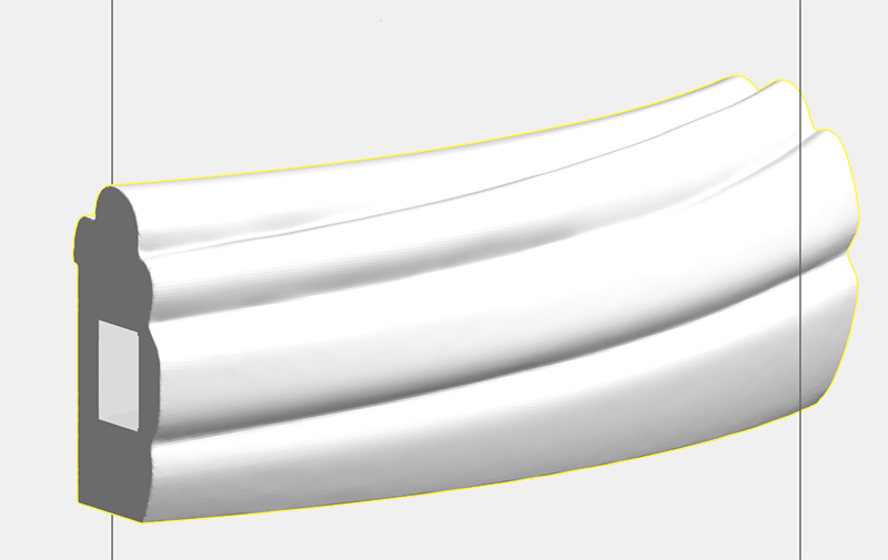 sectional view of 3d model round picture frame